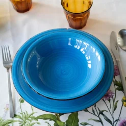 Casa Viva Vajilla de porcelana de 18 piezas de gres azul Vita Sale