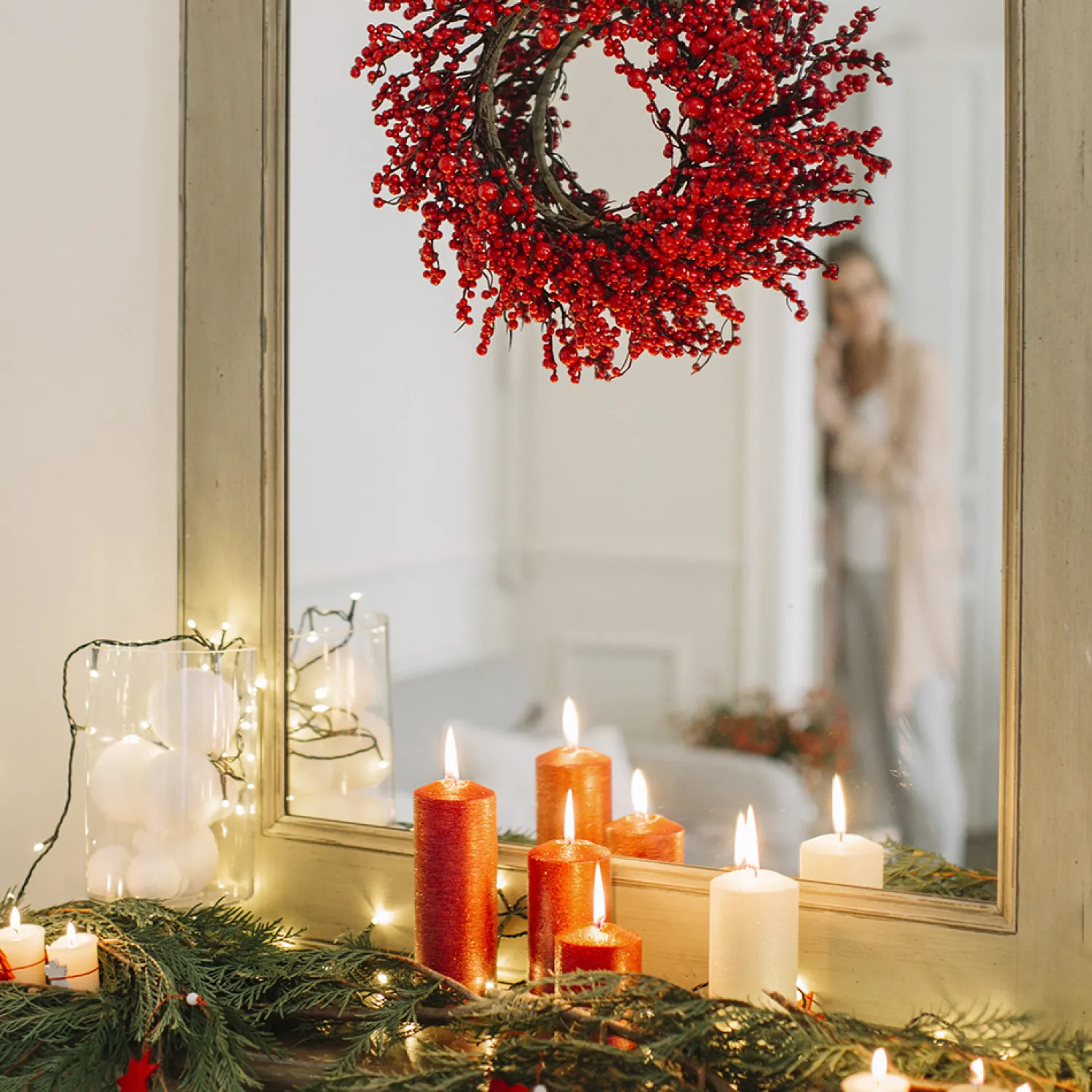 Casa Viva Vela decorativa pilar rojo Ø7x15cm Clearance