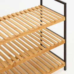 Casa Viva Zapatero de bambú con 3 estantes Kabil 70x33x48cm Clearance